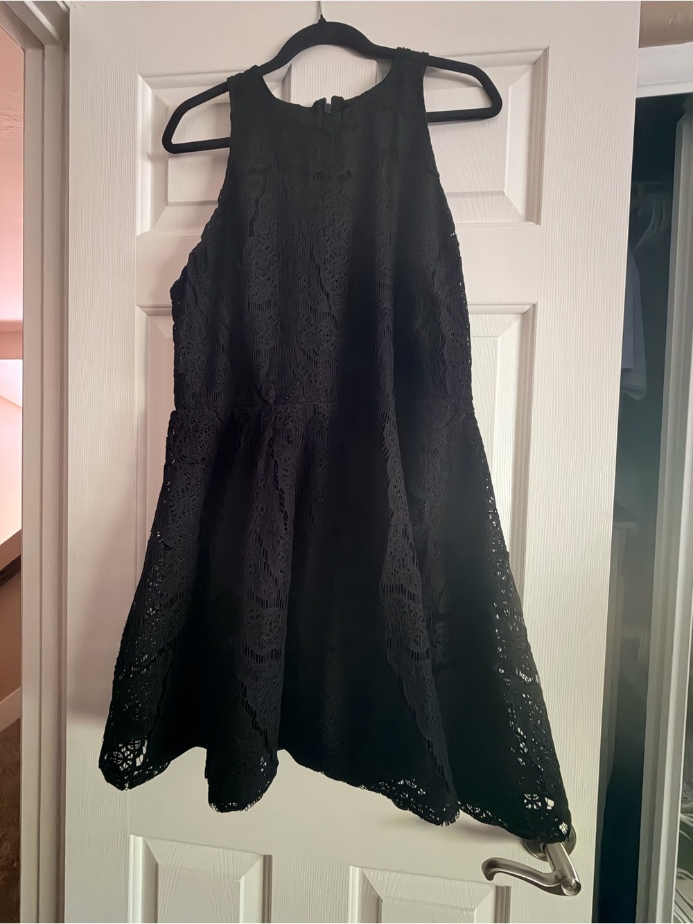 Massimo Black Lace A-Line Mini Dress